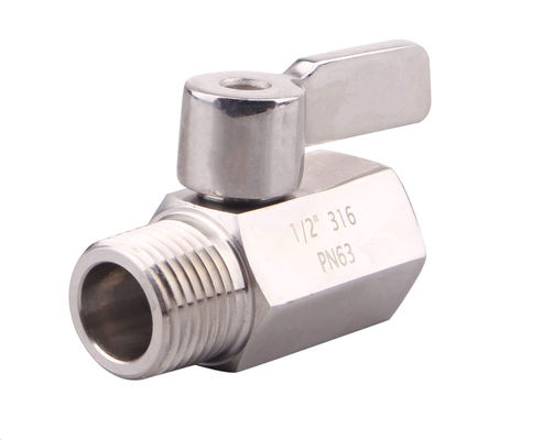 Stainless Steel Mini Ball Valve 1/4 Inch NPT Thread Male Standard or Customized Support