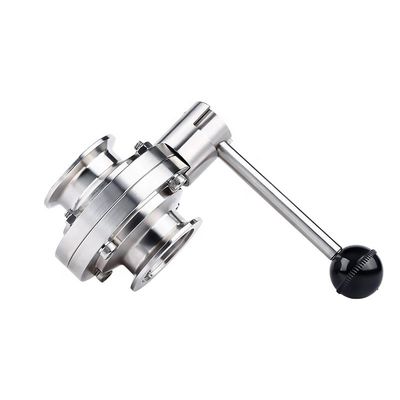 WZ Ss 304 316 Stainless Steel Valved Vacuum Tri-clamp Butterfly Valve for Pipe Lines