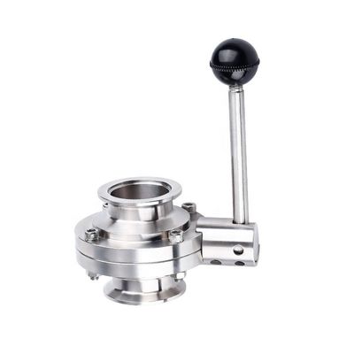 WZ Ss 304 316 Stainless Steel Valved Vacuum Tri-clamp Butterfly Valve for Pipe Lines