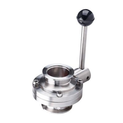 WZ Ss 304 316 Stainless Steel Valved Vacuum Tri-clamp Butterfly Valve for Pipe Lines
