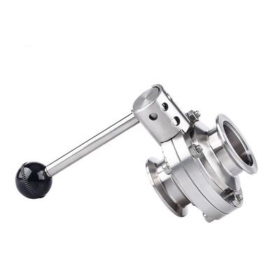 WZ Ss 304 316 Stainless Steel Valved Vacuum Tri-clamp Butterfly Valve for Pipe Lines