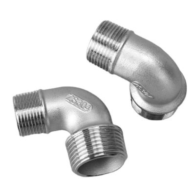 1/2' 1.0' RTS Stainless Steel 304 Pipe Fittings Double Male Threaded 90 Degree Elbow