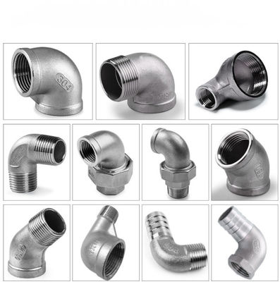 1/2' 1.0' RTS Stainless Steel 304 Pipe Fittings Double Male Threaded 90 Degree Elbow