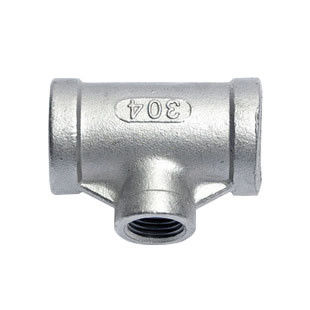 Female NPT Threaded Sanitary Stainless Steel Casting Pipe Fittings 201/304 Reducing Tee
