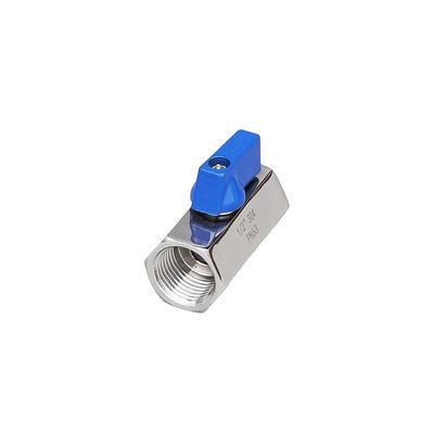 3/4"-12" NPT Female Threaded Stainless Steel Mini Ball Valve with Hose Hose Barb