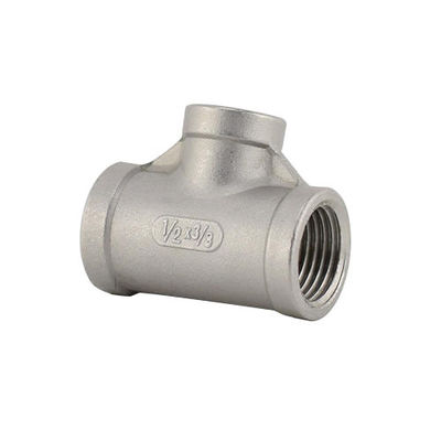 Female NPT Threaded Sanitary Stainless Steel Casting Pipe Fittings 201/304 Reducing Tee