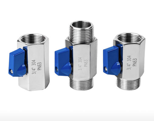3/4"-12" NPT Female Threaded Stainless Steel Mini Ball Valve with Hose Hose Barb
