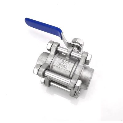 Acid Resistant Stainless Steel SS316 or SS304 1000psi 3 Pieces Casting Butt Weld Ball Valve