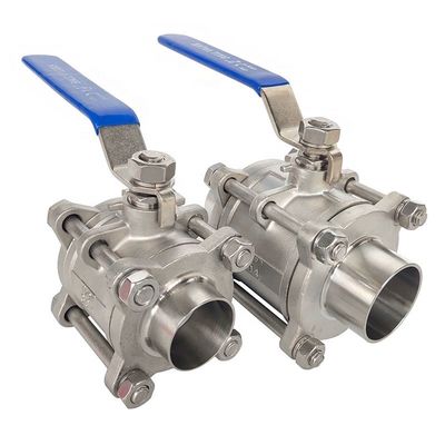 Acid Resistant Stainless Steel SS316 or SS304 1000psi 3 Pieces Casting Butt Weld Ball Valve