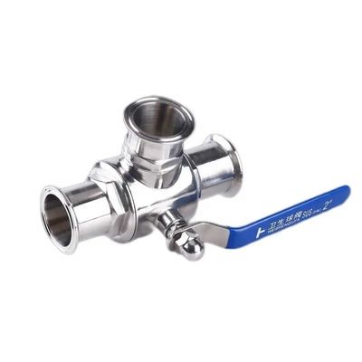 Forged Sanitary SS304/SS316L L/T Type Tri Clamp Stainless Steel 3 Way Ball Valve 3A DIN