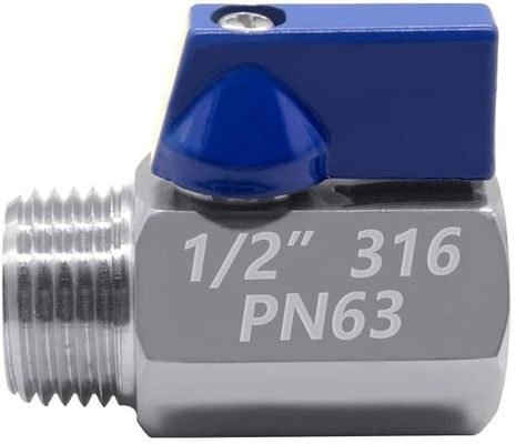 Stainless Steel 301/304/316 1/2" Mini Ball Valve Female x Male NPT Thread Shut-Off Valve