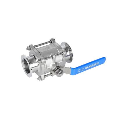 Hygienic Sanitary 3-piece Ball Valve with Forged Design and Clamp Connection in CF8M SS
