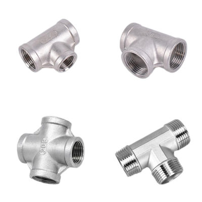 1/2" Tee Female NPT T Shaped 3 Way Cast Pipe Fitting OEM Support Stainless Steel 304