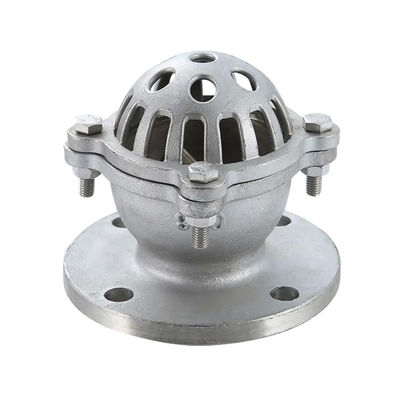 Silver Stainless Steel 304 316 Flanged Foot Valve with Screwed End and Butterfly Design