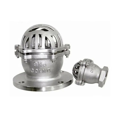Silver Stainless Steel 304 316 Flanged Foot Valve with Screwed End and Butterfly Design