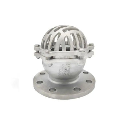 Silver Stainless Steel 304 316 Flanged Foot Valve with Screwed End and Butterfly Design