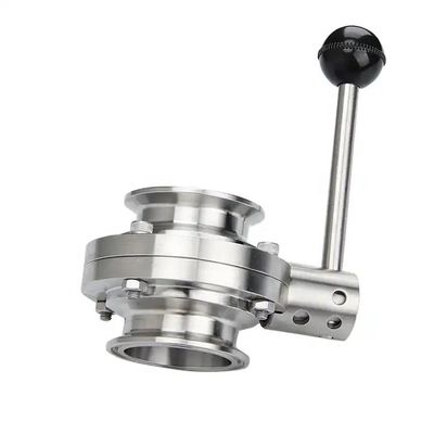 General Manual Sanitary Butterfly Valve for Milk Water Forged Stainless Steel 304 316
