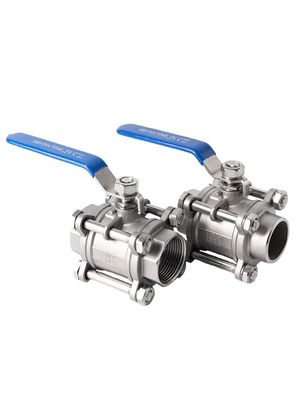 Male Connection Stainless Steel 304 316 Weld 3 Piece Ball Valve for Joining Pipe Lines