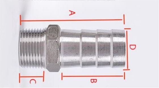 Stainless Steel 1" Hose Barb x 3/4" NPT Male for Home Brew Pipe Fitting Female Thread