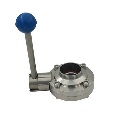 Hygienic Grade Dairy Food Stainless Steel 304 316 Sanitary Welded Manual /TC Butterfly Valve 3A DIN