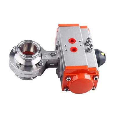 Sanitary Silver Stainless Steel 304 316 Pneumatic Welded/Clamp Butterfly Valve 3A