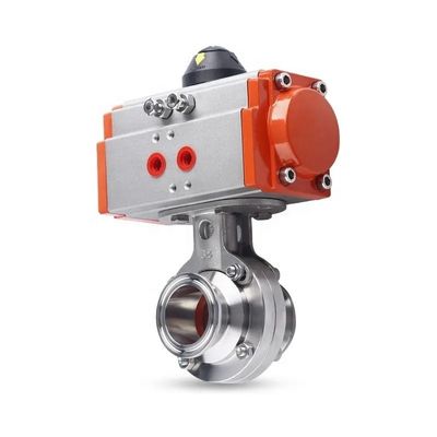 Sanitary Silver Stainless Steel 304 316 Pneumatic Welded/Clamp Butterfly Valve 3A