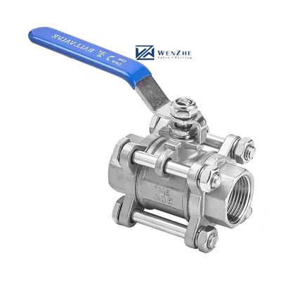 Stainless Steel 304/316 3 Piece Type Screw Thread Ball Valve NPT BSPT G for Heavy-Duty