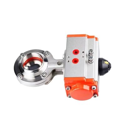 Sanitary Silver Stainless Steel 304 316 Pneumatic Welded/Clamp Butterfly Valve 3A