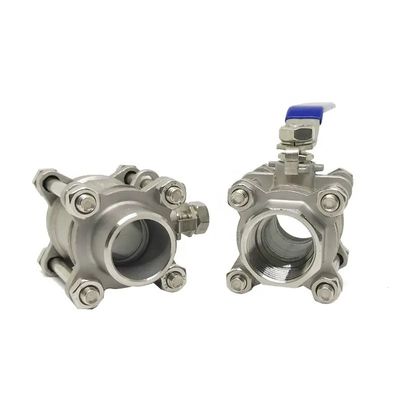 Stainless Steel 304/316 3 Piece Type Screw Thread Ball Valve NPT BSPT G for Heavy-Duty