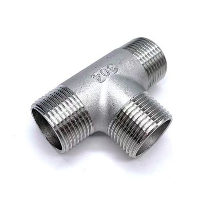 3 Way Stainless Steel 1/2" NPT Male Threaded T Pipe Hose Fitting Casted Male Tee Fitting