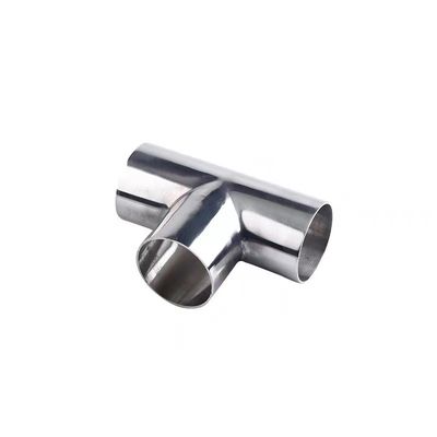 SS304 CF8 Stainless Steel Welded Polishing Sanitary Pipe Fitting 3 Way Tees ISO DIN