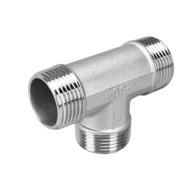 3 Way Stainless Steel 1/2" NPT Male Threaded T Pipe Hose Fitting Casted Male Tee Fitting
