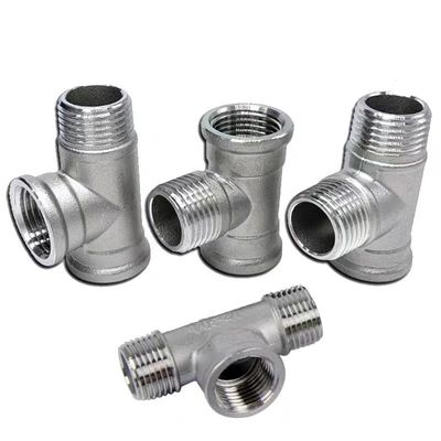 3 Way Stainless Steel 1/2" NPT Male Threaded T Pipe Hose Fitting Casted Male Tee Fitting