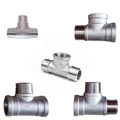 3 Way Stainless Steel 1/2" NPT Male Threaded T Pipe Hose Fitting Casted Male Tee Fitting