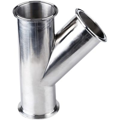 Quick Install Stainless Steel 304 316 Sanitary Clamped Lateral Tee 45 Degree Y Branch Pipe Fitting