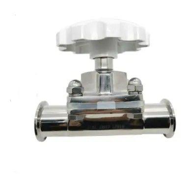 Forged Silver Stainless Steel Manual Tri Clamp Diaphragm Valve For Manual Operation