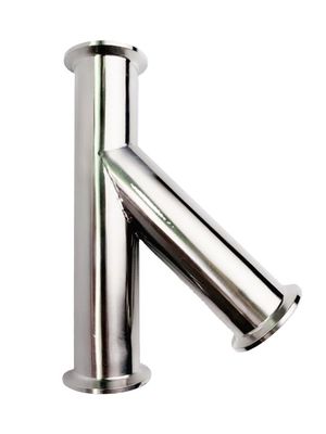 Quick Install Stainless Steel 304 316 Sanitary Clamped Lateral Tee 45 Degree Y Branch Pipe Fitting
