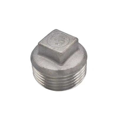 Customized Support 304 Stainless Steel Square Head Cored Plug Class 150 2'' NPT Male
