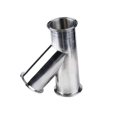 Quick Install Stainless Steel 304 316 Sanitary Clamped Lateral Tee 45 Degree Y Branch Pipe Fitting