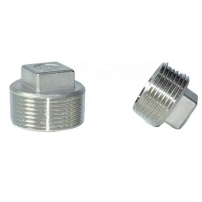 Customized Support 304 Stainless Steel Square Head Cored Plug Class 150 2'' NPT Male