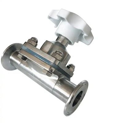 Forged Silver Stainless Steel Manual Tri Clamp Diaphragm Valve For Manual Operation