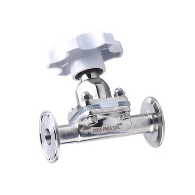 Forged Silver Stainless Steel Manual Tri Clamp Diaphragm Valve For Manual Operation