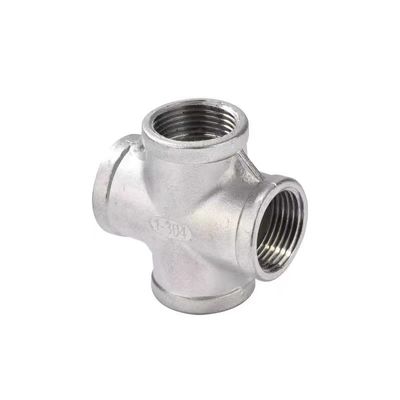 Stainless Steel 3/4" Female 4 Way Cross Cast Pipe Fitting Coupling for Connection
