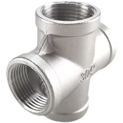 Stainless Steel 3/4" Female 4 Way Cross Cast Pipe Fitting Coupling for Connection