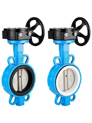 Stainless steel 316 WZ Worm wheel wafer butterfly valve with equal size and performance