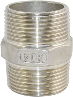 1-1/4" x 1-1/4" NPT Male Threaded Hex Nipple Stainless Steel 304 Quick Coupler Pipe Fitting
