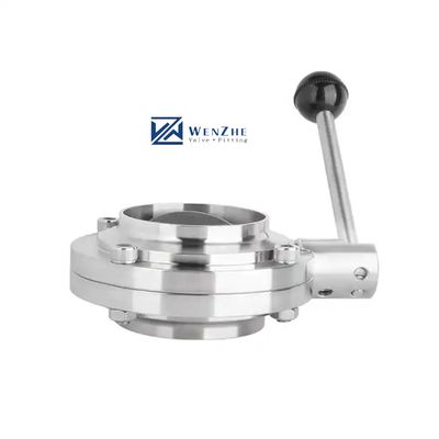 Food Grade Sanitary Stainless Steel Butt-Weld Butterfly Valve with Welding Connection