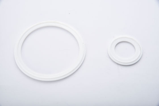Food Grade White Tri Clamp Pipe Sanitary Silicone PTFE Gasket with EPDM Rubber Ferrule