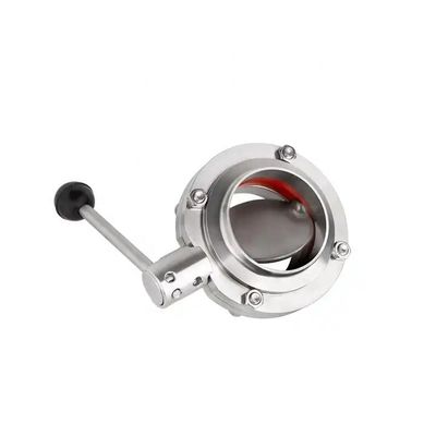 Food Grade Sanitary Stainless Steel Butt-Weld Butterfly Valve with Welding Connection