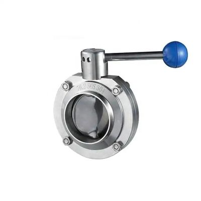 Food Grade Sanitary Stainless Steel Butt-Weld Butterfly Valve with Welding Connection